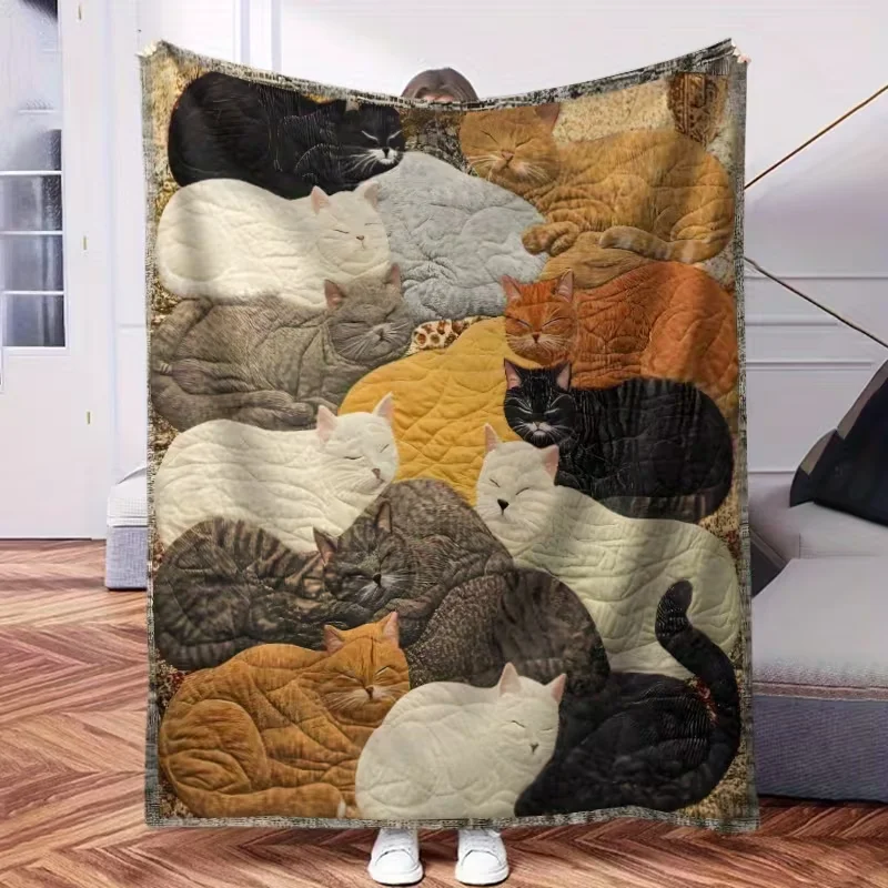 A 1pc Packaged Together Blanket Featuring A Vintage Day of The Dead Design, A Throw, A Super Soft Christmas Shawl Blanket