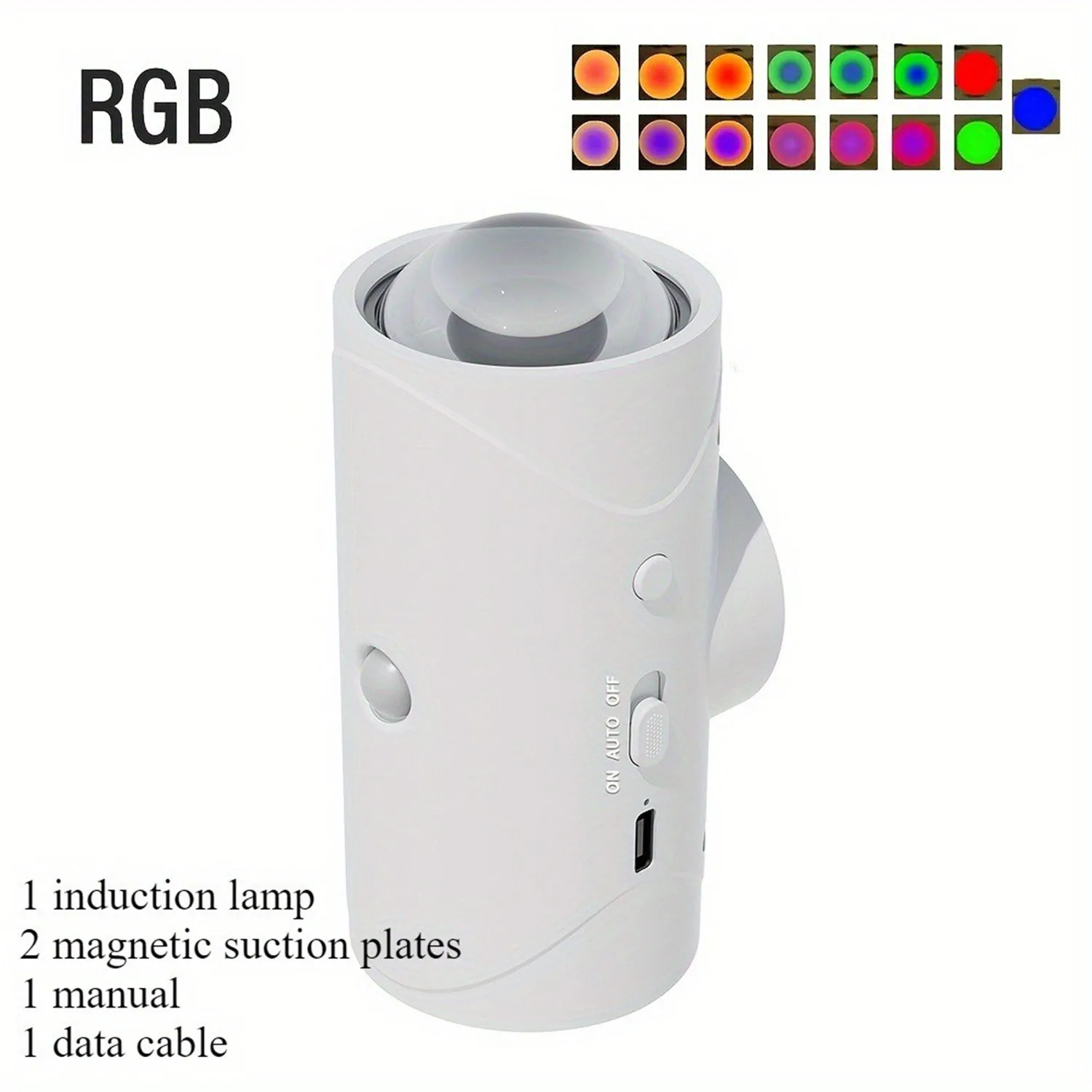 Colorful RGB Intelligent Night Light Bedroom Living Room Infrared Induction Magnetic Atmosphere Lamp Long Endurance USB Charging