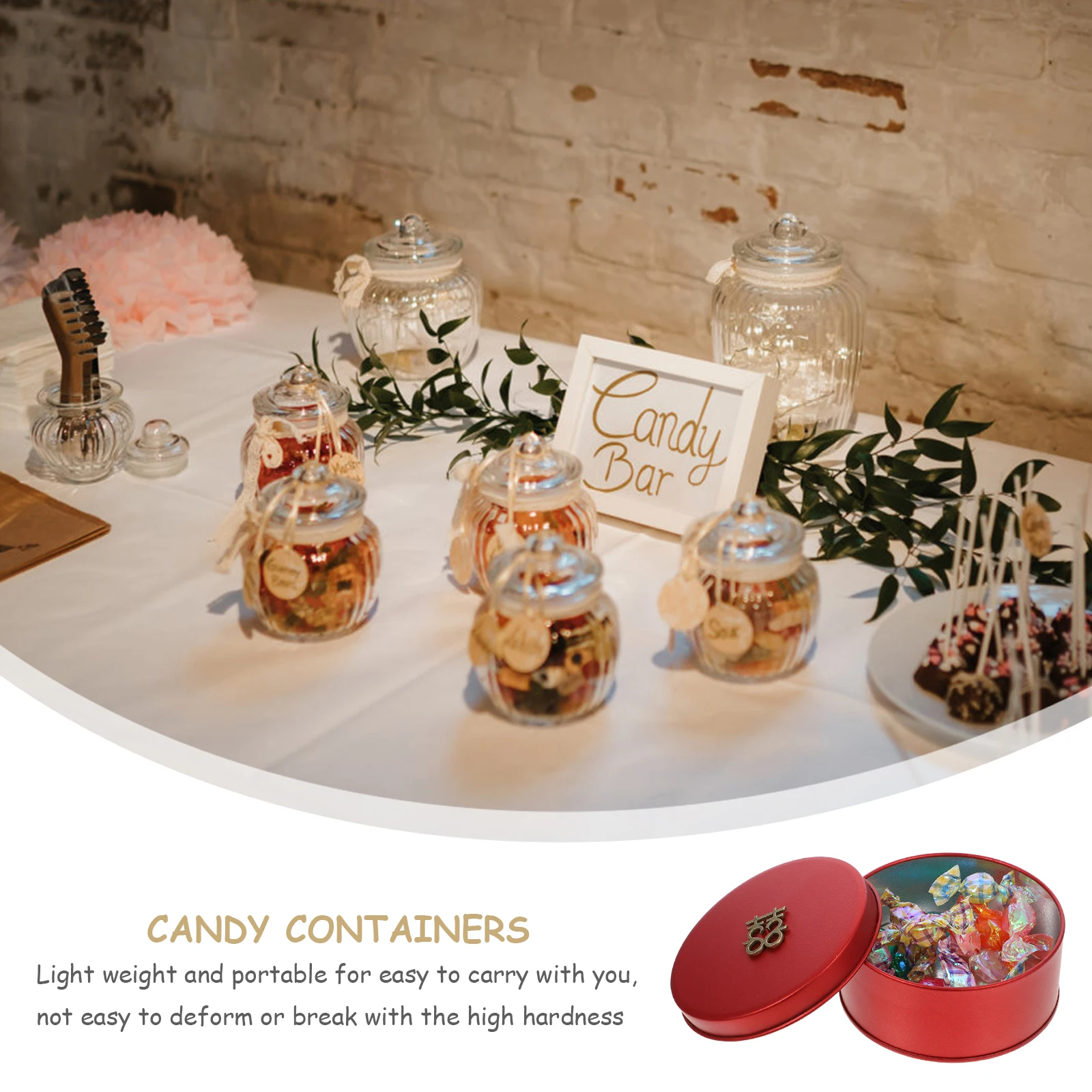 

4 Pcs Tins Sturdy Long Service Light Weight Portable Wedding Theme Storage Jewelry Gifts Family Friends