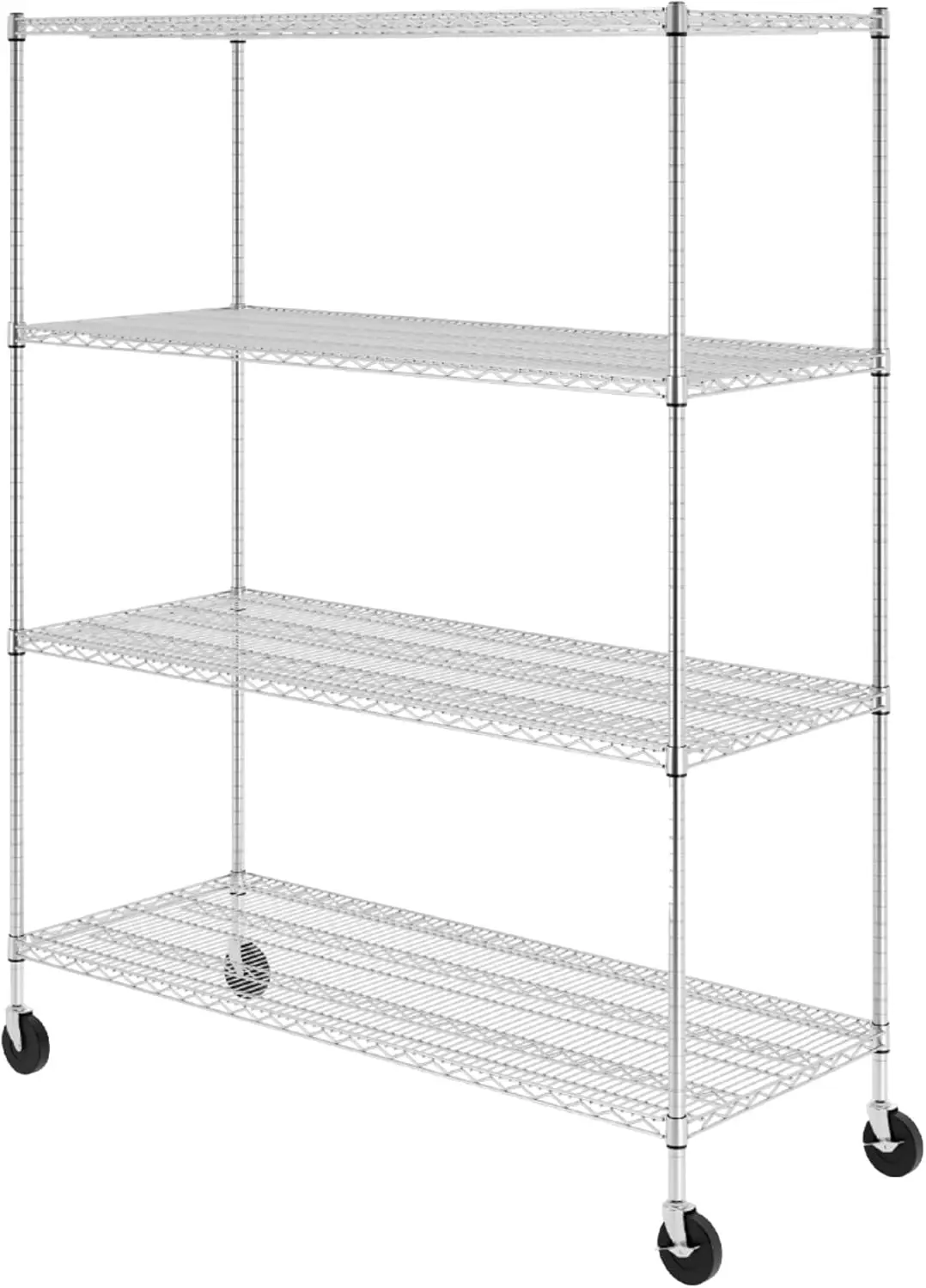 Saferacks Nsf Certified Storage Shelves, Heavy Duty Steel Wire Shelving Unit With Wheels And Adjustable Feet, Used As Pantry