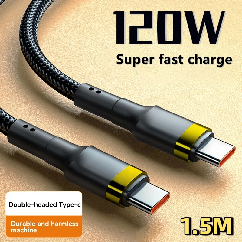 120 W Schnellladegerät PD Schnellladung Hochwertiges USB C auf USB Typ C Kabel für iPhone Xiaomi 15 Plus Pro Max Samsung S24