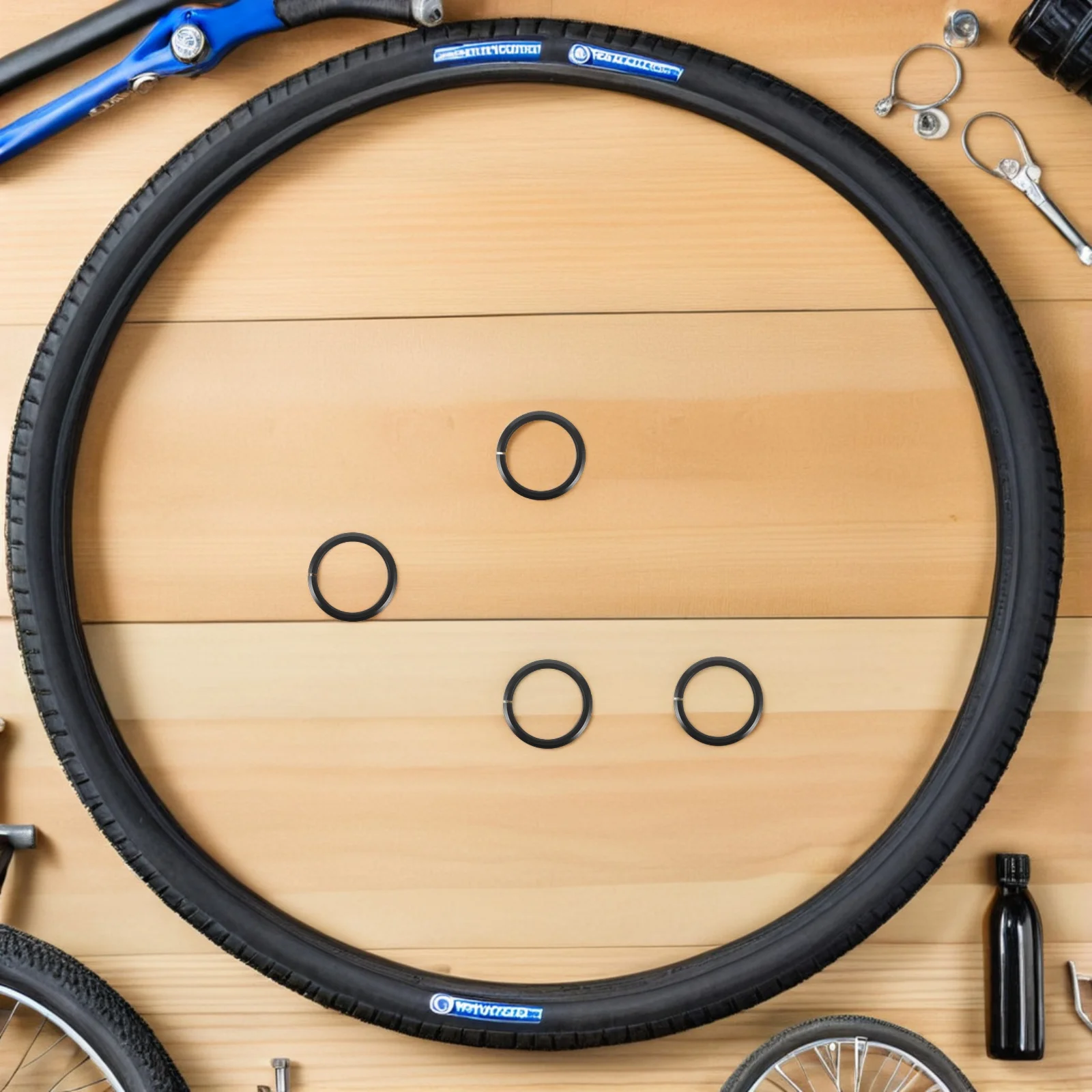 

4Pcs Bicycle Headset Base Spacer Tapered Fork Adapter Aluminum Alloy Front Fork Open Crown Races Road Mountain Bike