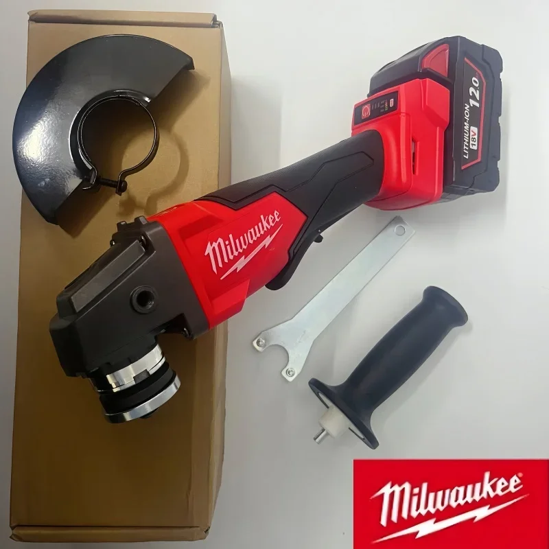 

18V 125mm Milwaukee Braking Brushless Angle Grinder M14 Electric Cordless Polishing 3 Gears Variable Speed Cutting Power Tools