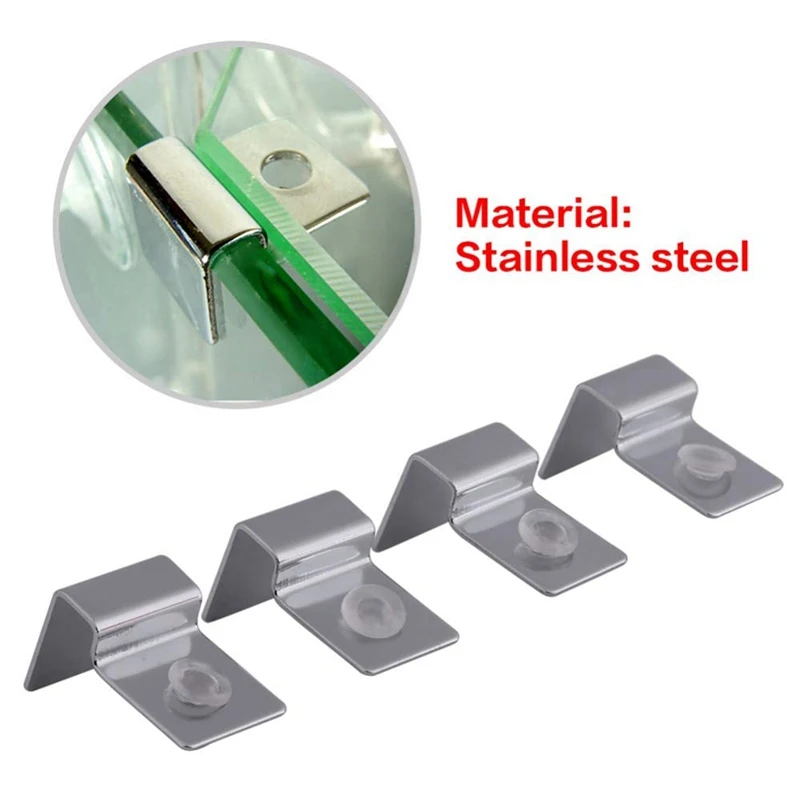 4Pcs/lot Fish Tank Aquarium Stainless Steel Clips Multifunctional Glass Cover Support Holder 6/10/12mm