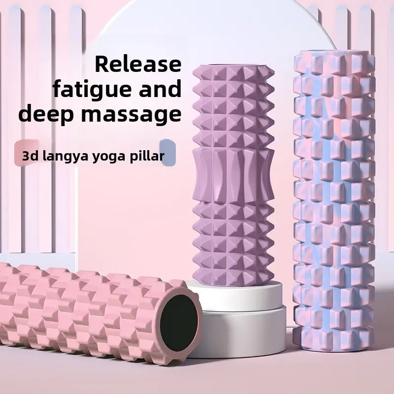 45cm Yoga Foam Roller Muscle Massage Block Pilates Tool Massage Roller Hollow Column Fitness Equipment for Muscle Massage