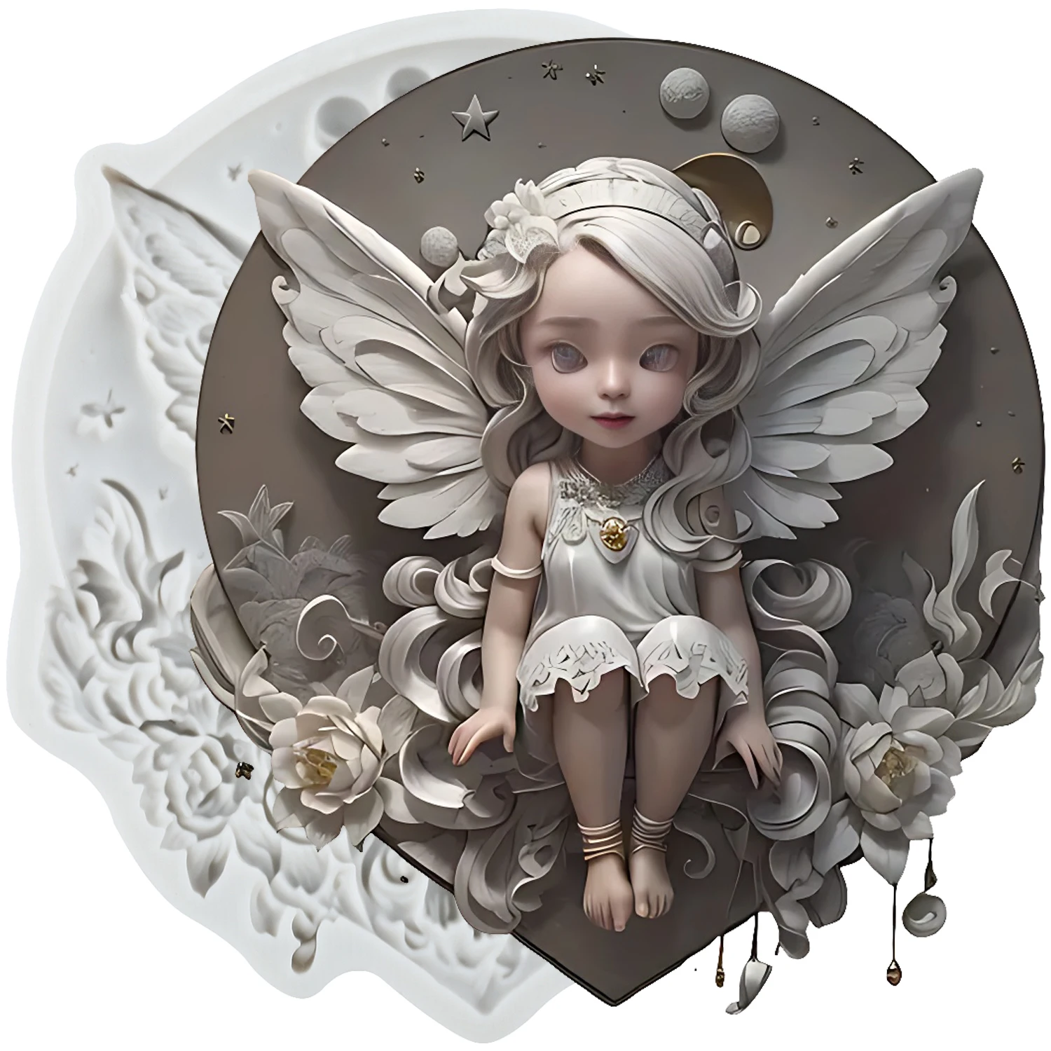 

Сказочные силиконовые формы, ангел, помадка, инструменты для украшения торта, топпер для кексов, шоколадные конфеты, сахар, ремесло, жевательная паста, полимерная глина