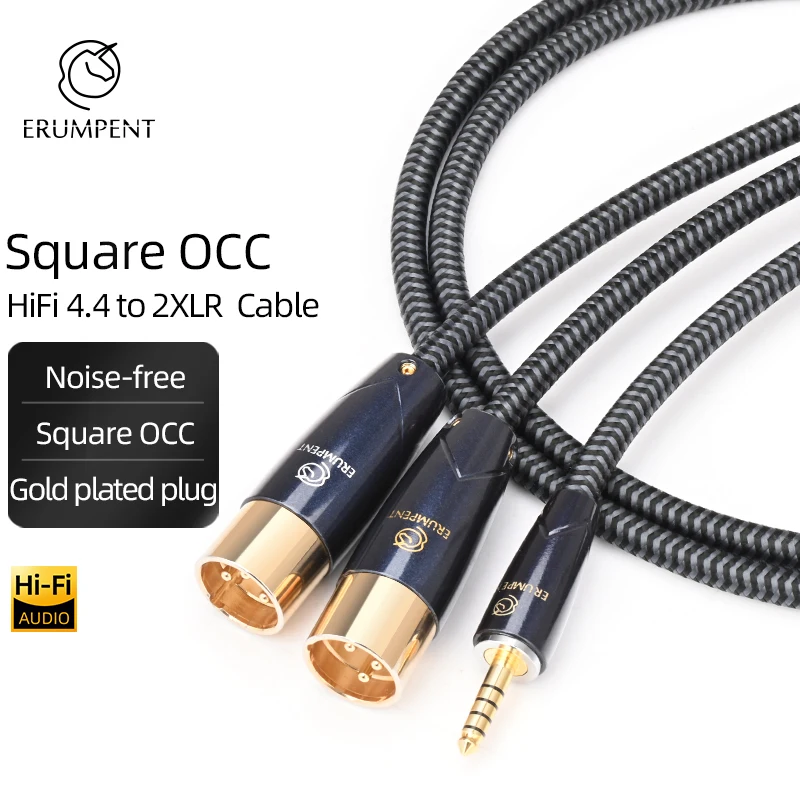 ERUMPENT 4.4 to 3Pin XLR Upgrade Cable for Mp3 DAC AMP 4.4mm to 2XLR Balanced Female Male Audio Adapter Cable​