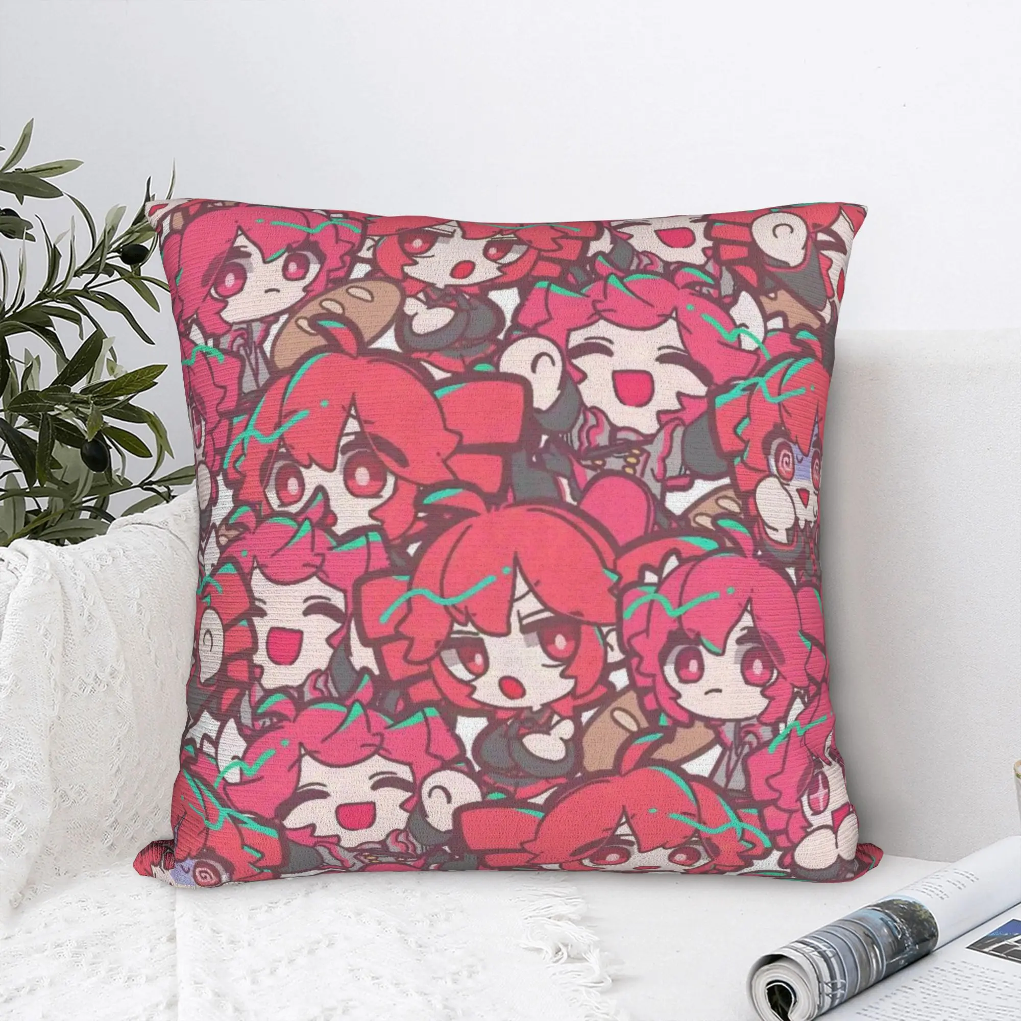 Kasanes Virtual Singer Tetoes Pillowcase Printing Polyester Cushion Cover Gift Cartoon Cute Pillow Case Cover Home Square