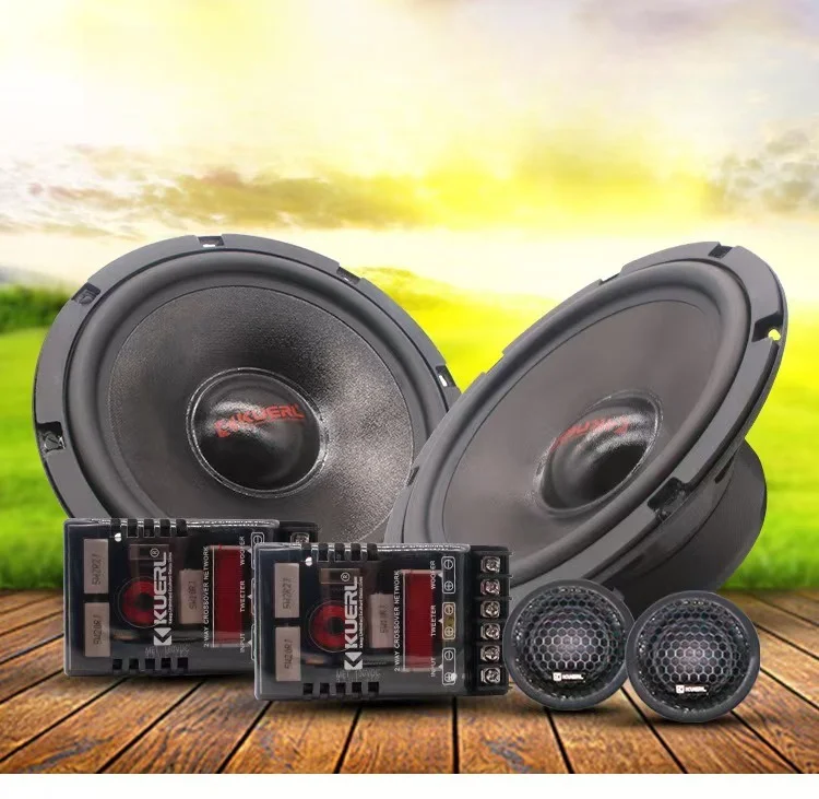 with 2*Tweeters/2* crossover/2*woofers hi-fi grade 6.5 Inch 4ohm 2-Way Car Speaker Set Professional Steel Door Speakers
