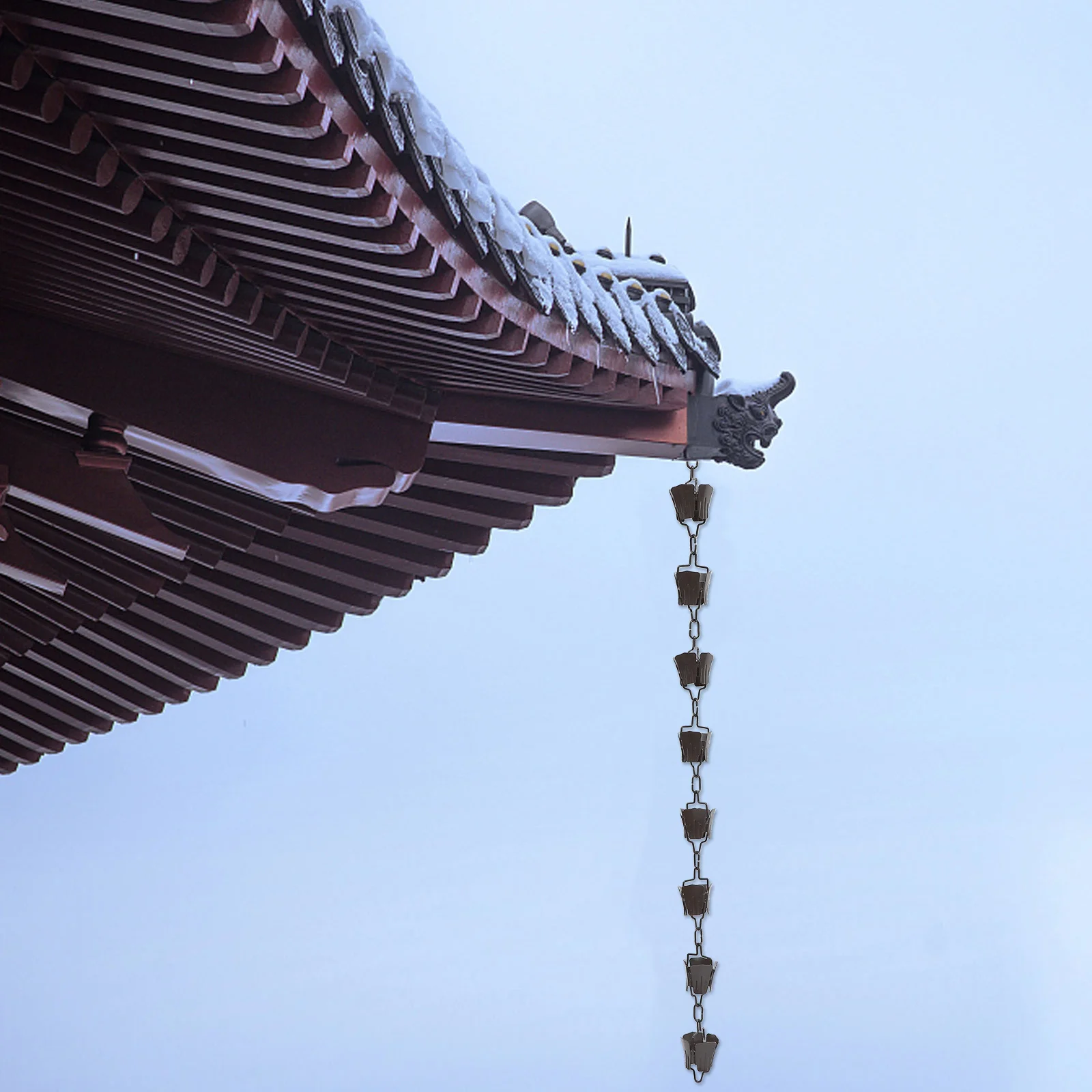 1 قطعة سلسلة المطر النمط الياباني ديكور ماسورة التصريف استنزاف مزراب في الهواء الطلق حديقة المنزل استبدال سبائك الألومنيوم