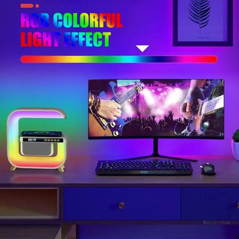 Đèn ngủ để bàn loa tương thích sáng tạo với hiệu ứng ánh sáng xung quanh đầy màu sắc cho gia đình và ngoài trời