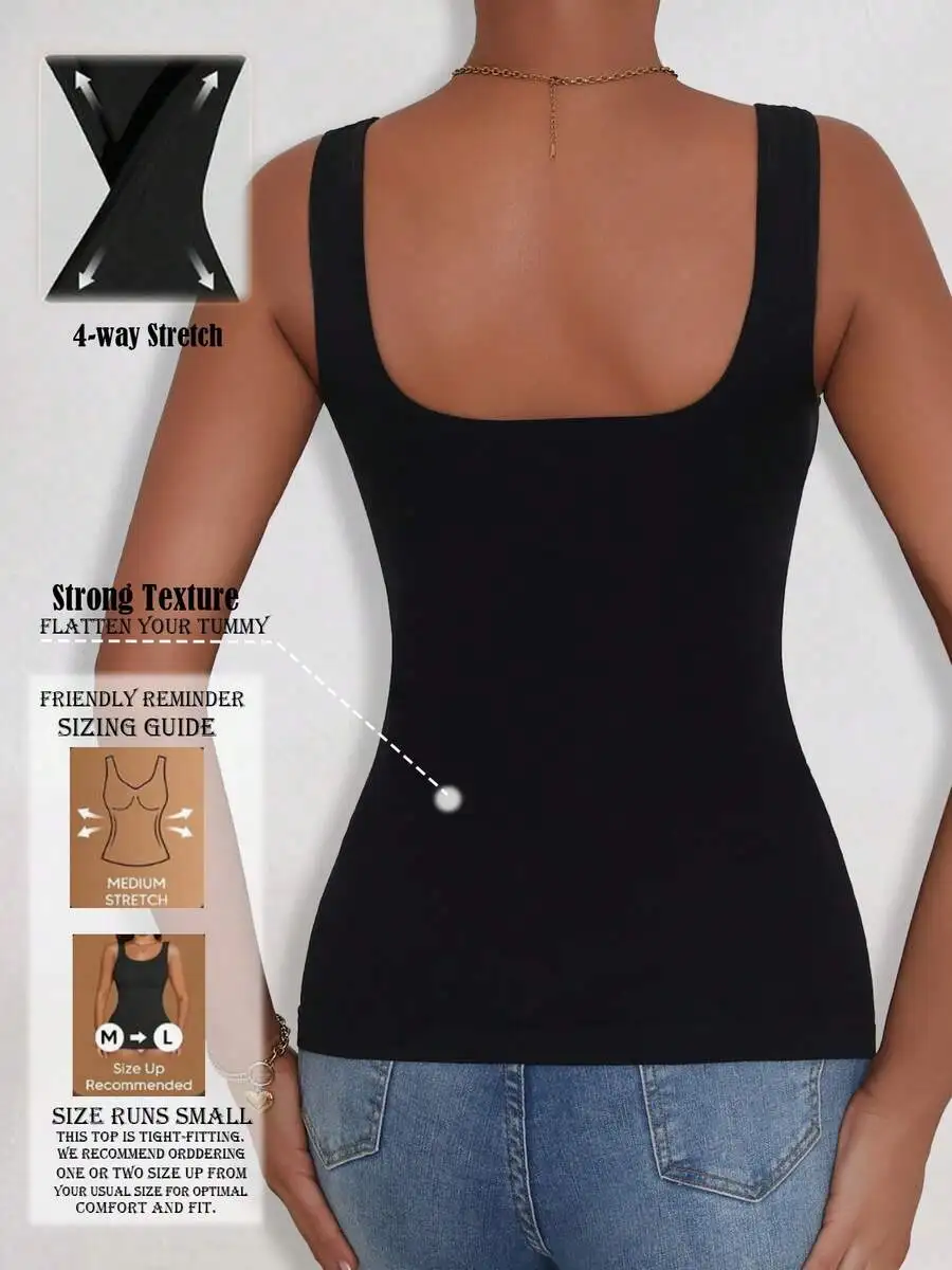 

2pcs Women Compression Camisole Sleeveless Shapewear Waist Training Top