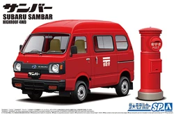 Aoshima 05998 static assembled car model toy 1/24 scale For Subaru K88 SAMBAR post office car car model kit