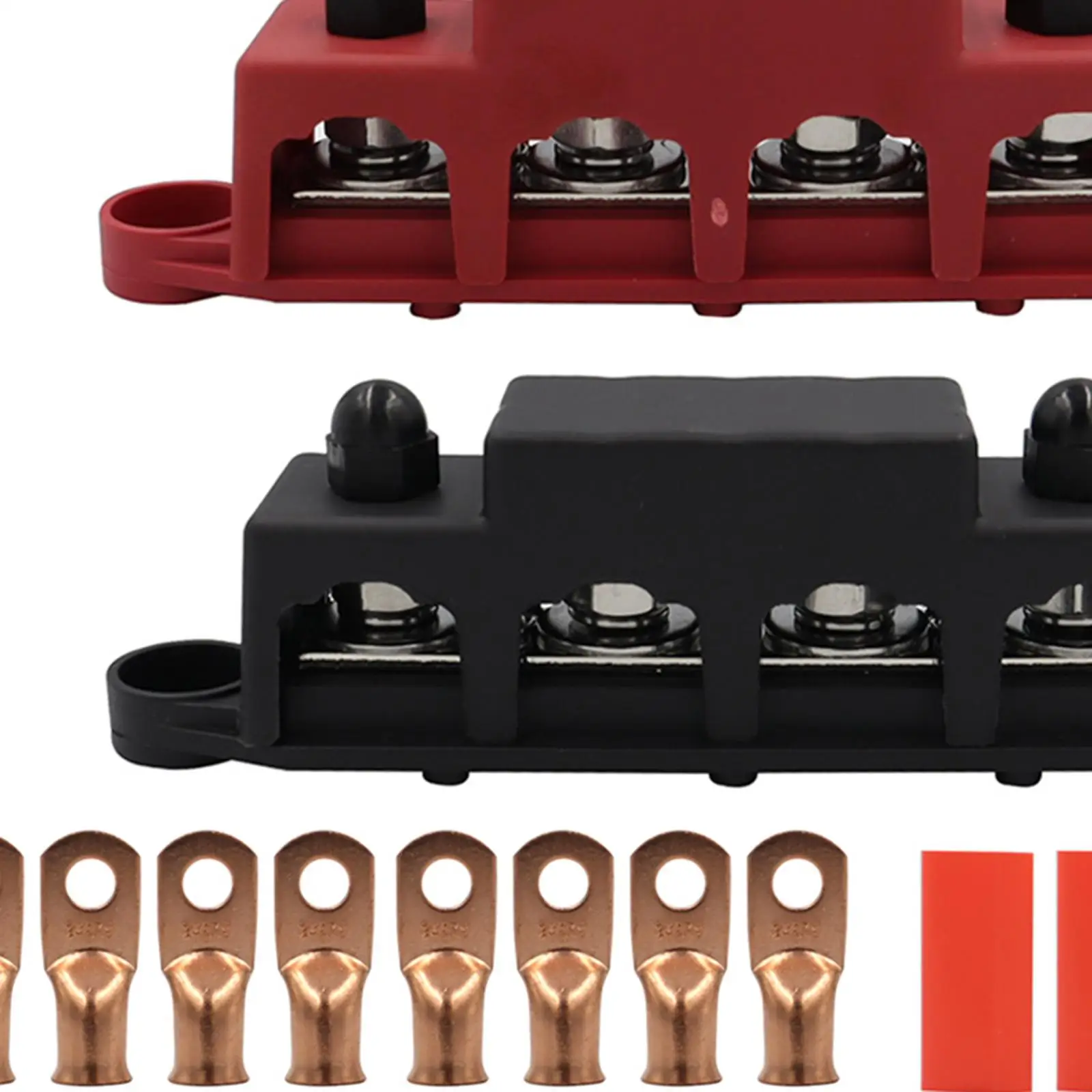 4 Post Power Distribution Block Bus Bar Terminal Distribution Block with Cover Marine Bus Bar for Boat Car Fine Workmanship