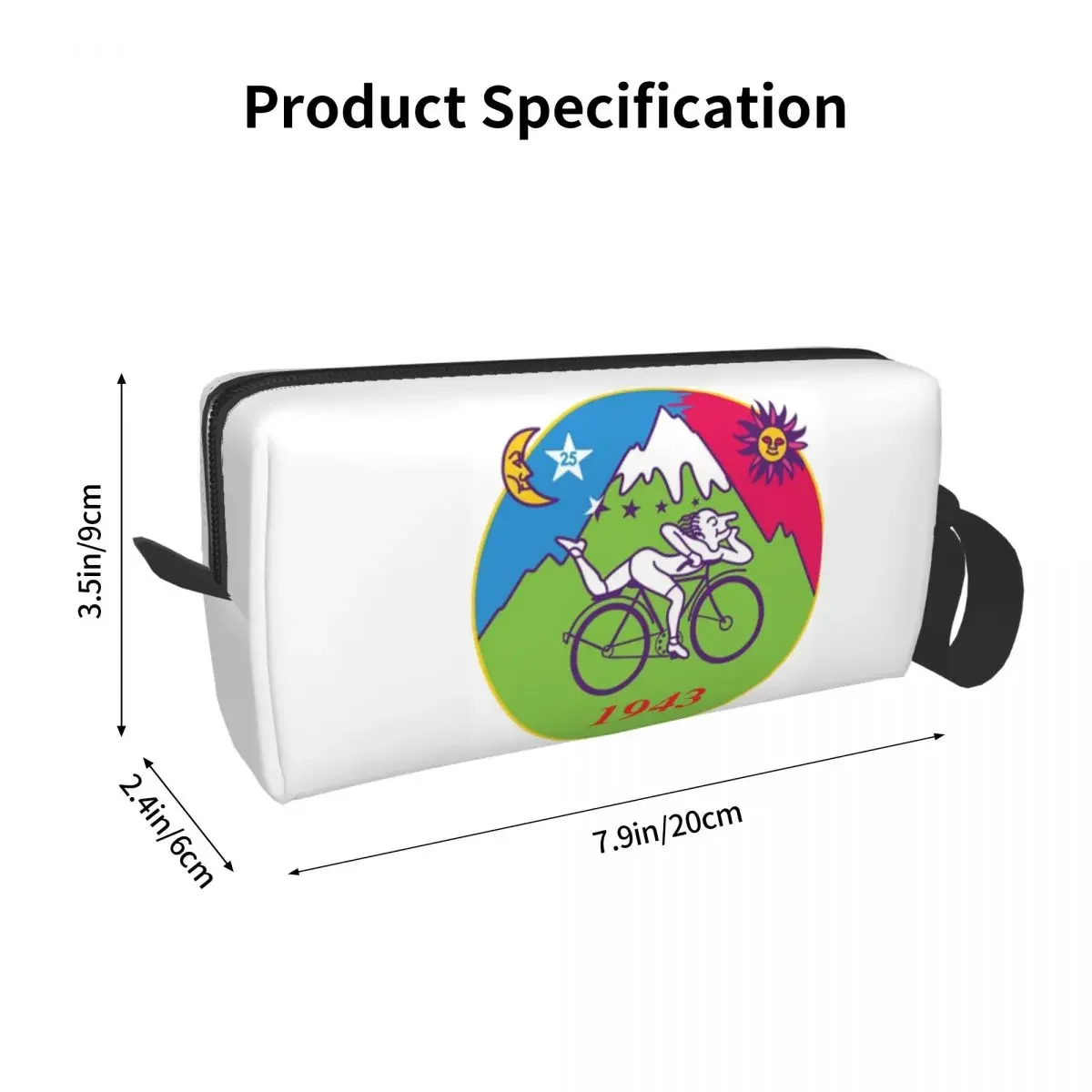 Albert Hoffman Bicycle Day Mtb Toiletry Bag Colorful Lsd Acid Blotter Cosmetic Makeup Organizer Beauty Storage Dopp Kit Case