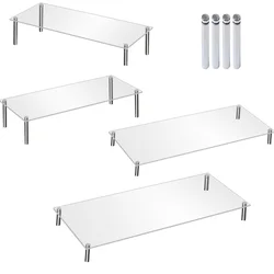 Stainless Steel Stand Acrylic Display Stands Clear Display Shelf Cupcake Display Riser Makeup Holder for Decoration Organizer