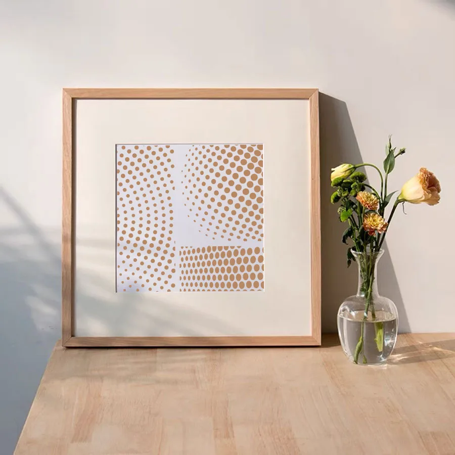 قطعة واحدة من استنسل نصف النقاط - قالب رسم قابل لإعادة الاستخدام مقاس 11.8 × 11.8 بوصة لفن الحائط وخلفية الرش والحرف اليدوية