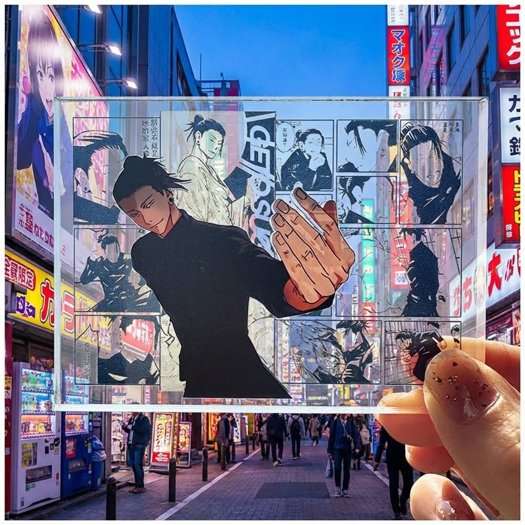 

Xiaohongshu Same Style Jujutsu Kaisen Gojo Satoru Geto Suguru Fushiguro Megumi High Value Transparent Acrylic Brick Stand