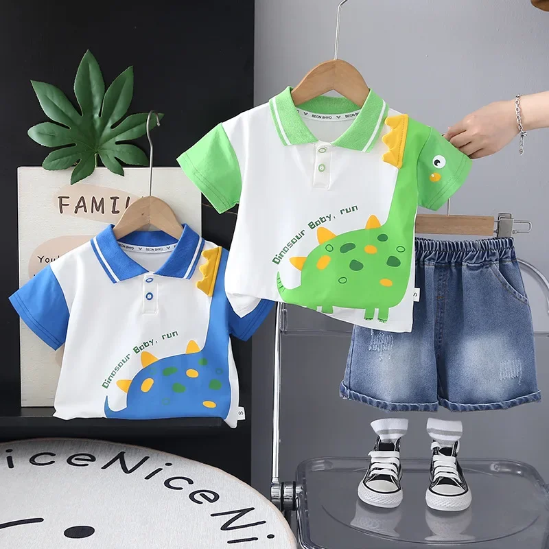

New Summer Baby Clothes Suit Children Boys T-Shirt Shorts 2Pcs/Sets Toddler Girls Clothing Infant Casual Costume Kids Tracksuits