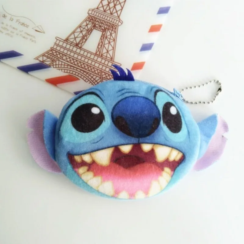 Disney Animation Stitch Coin Purse Student Card Bag Cartoon Lilo and Stitch Plush Card Bag Coin Bank Card Storage Bag