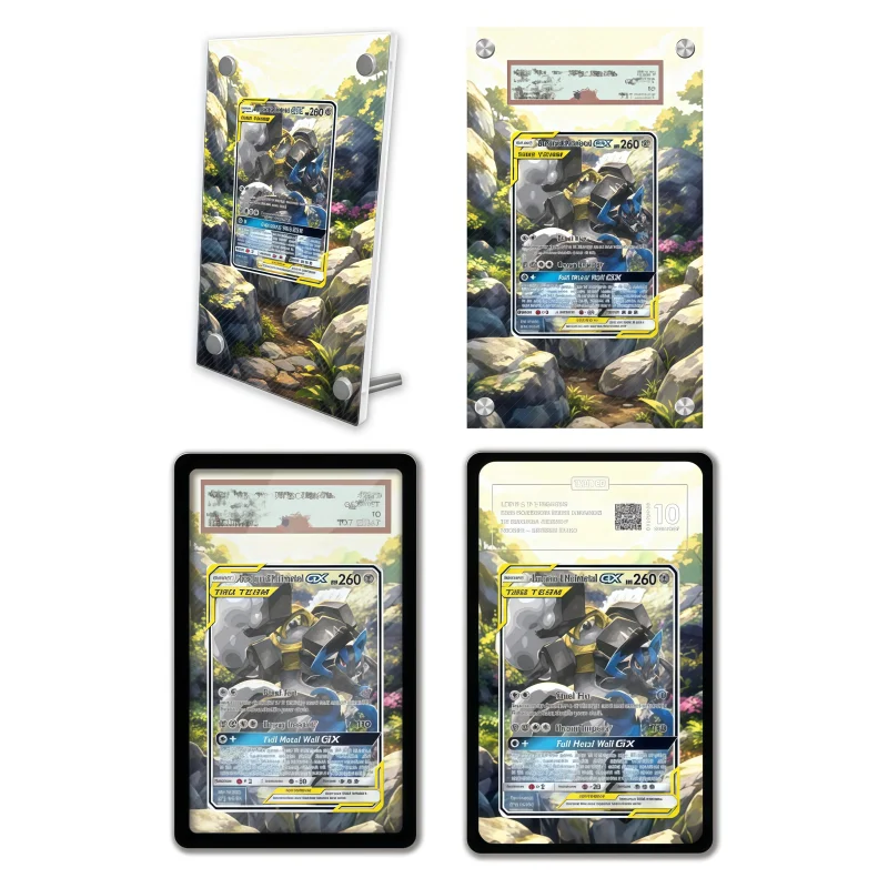 

Anime Art Display for Pokemon Lucario Melmetal Anime Game Expand Art Gift Acrylic Protective Case Keychain Evaluation Level Toys
