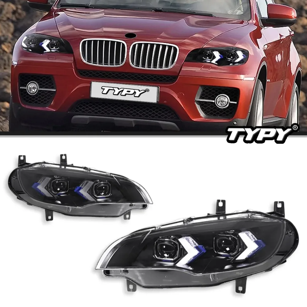 

TYPY Car Light For BMW X6 E71 Headlight 2008-2013 Upgrade Modified to New DRL Dynamic Turn Signal LED Headlight Auto Accessories