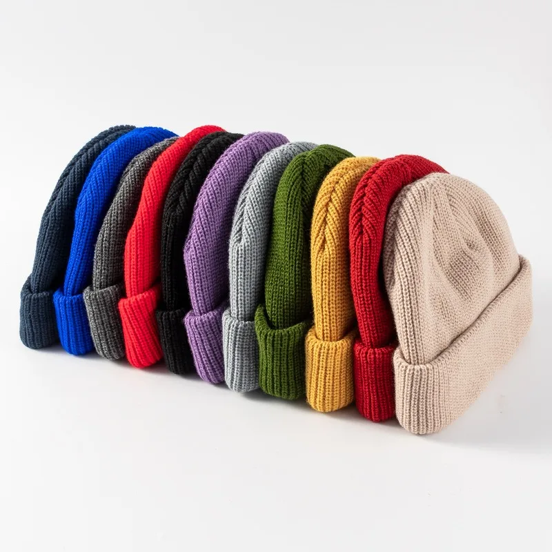 2023 New Knitted Pullover Cap Soft Cotton Dome Warmth Simple Fashion Hip Hop Skullies Hat Men Women Autumn Winter Warm Beanies