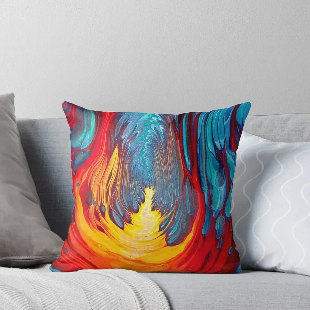 

Blue Flames' Abstract Painting by Alison Hood Throw Pillow Luxury Pillow Cover sleeping pillows Christmas Pillow Cases