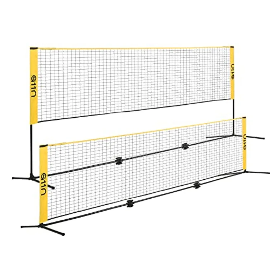 

Badminton Net - Height Adjustable Volleyball Net for Junior Tennis Soccer Tennis - Portable Driveway Pickleball Net for Indoor