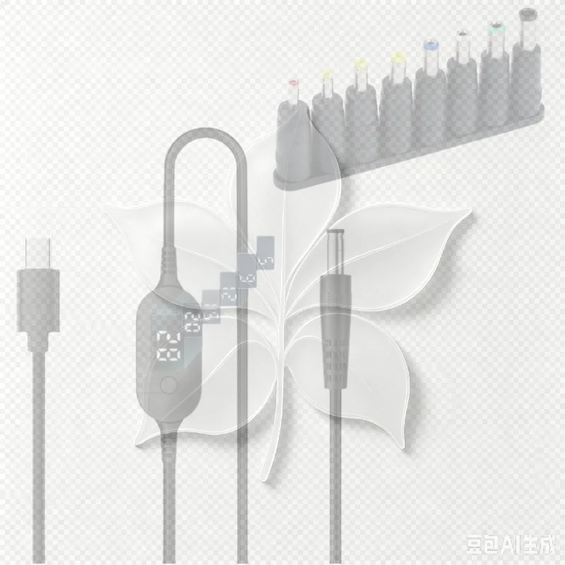 1 Set Type C To DC Charging Cable 140W 6 Adjustable Voltage Levels LED Display For Laptops Small Electronics Outdoor Charging