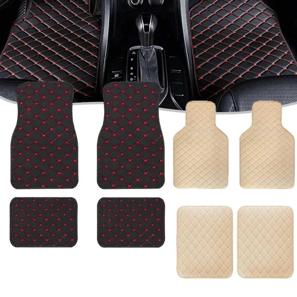 

Waterproof Auto Car Floor Mats Leather Front&Rear Non-Slip Carpets for 5Seat Car