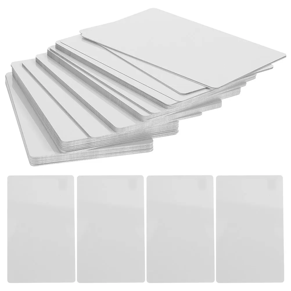 50 Pcs Plain Metal Business Card Cards Aluminium Nameplate Aluminum Alloy Sublimation Blanks