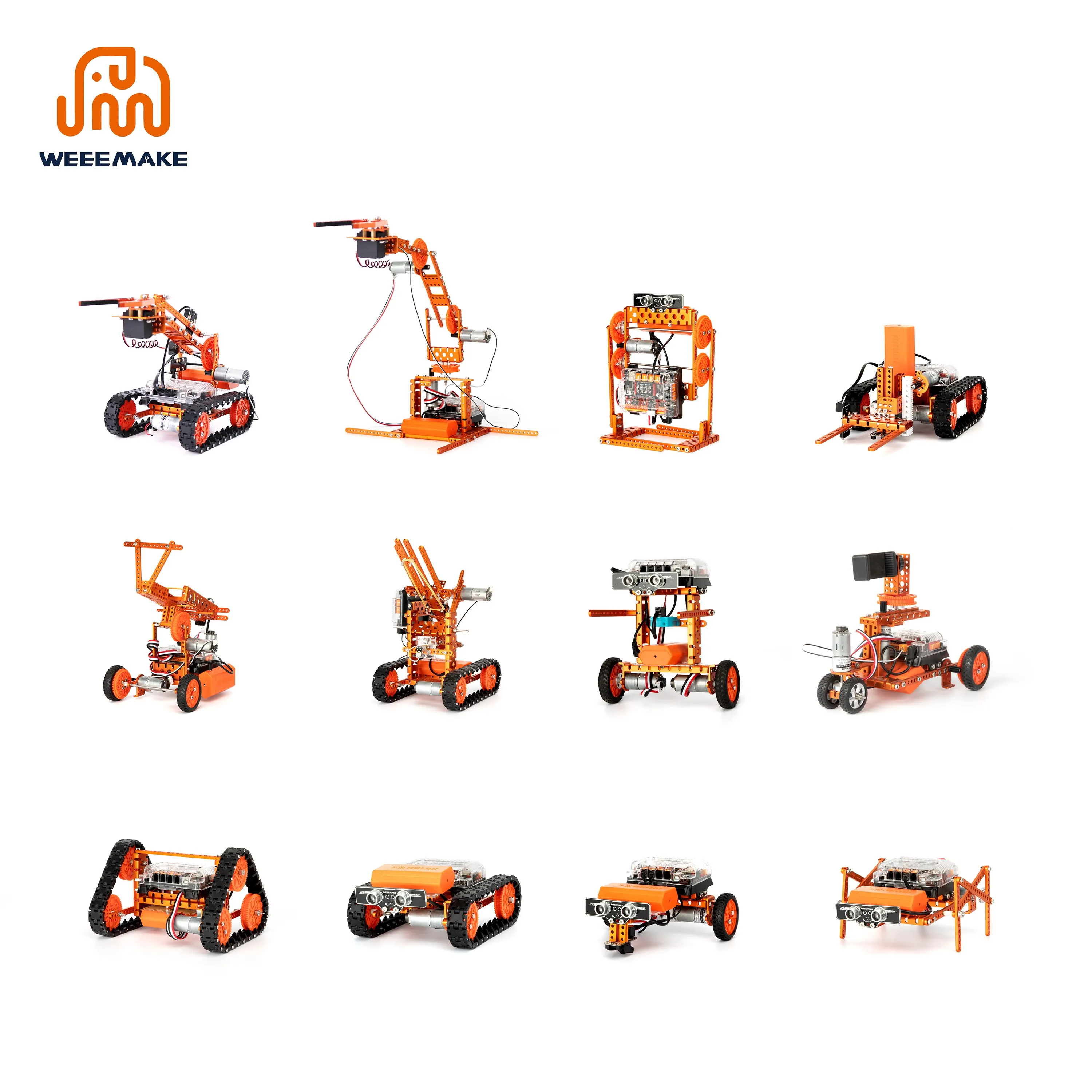 Weeemake 12 in 1 DIY Programming Remote Control Robot Coding Maker Stem Education Robots Kit for School Kids
