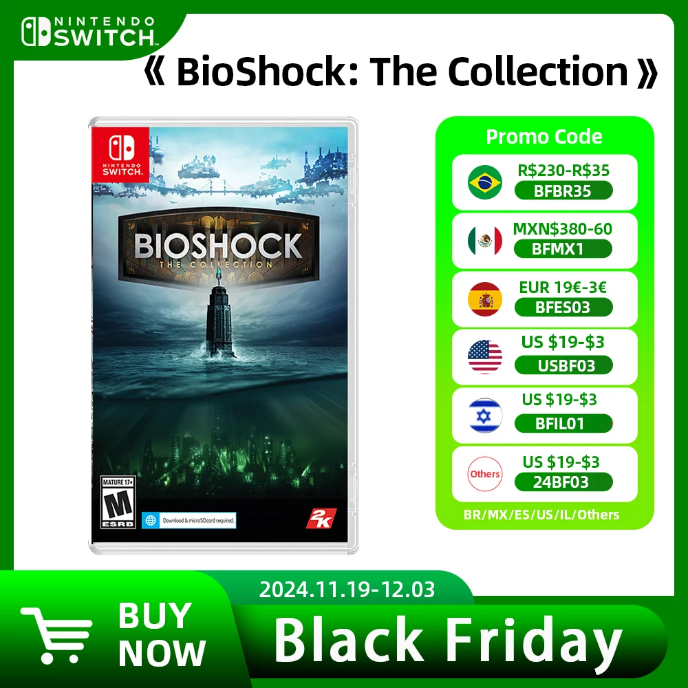 Nintendo Switch Game Deals - BioShock The Collection - Official Games Cartridge Physical Card Support TV Tabletop Handheld