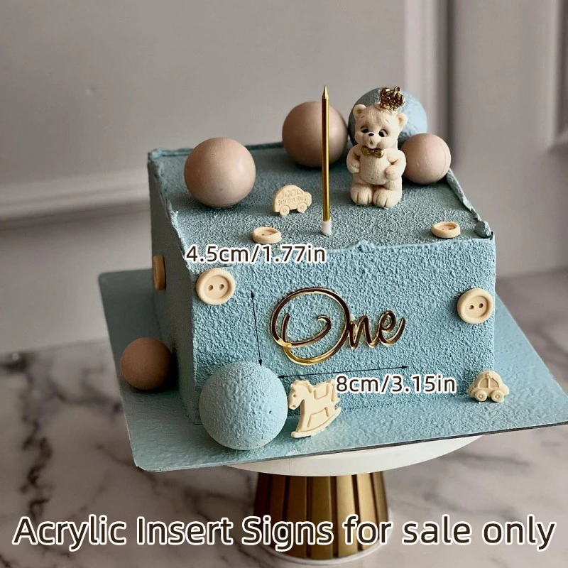 Hochwertige Acryl-Kuchendekoration für Jungen und Mädchen, Baby-Erstgeburtstag, goldener Kuchenaufsatz für Kindergeburtstagsfeiern – Detail 5
