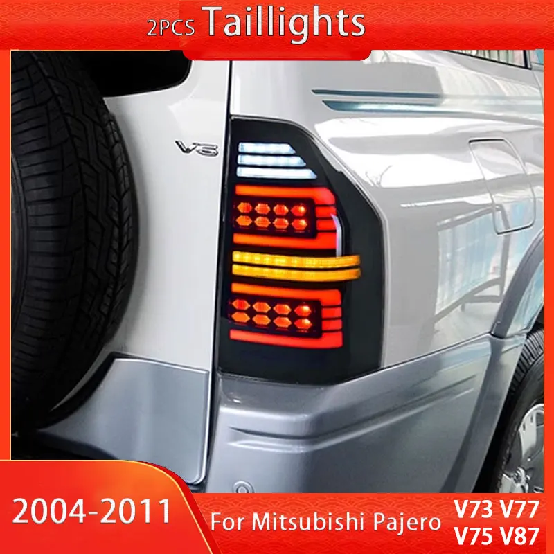 

Автомобильные светодиодные задние фонари для Mitsubishi Pajero V73 Светодиодный задний фонарь 2004-2015 V75 V77 V87 Задний противотуманный тормозной сигнал поворота Автомобильный аксессуар