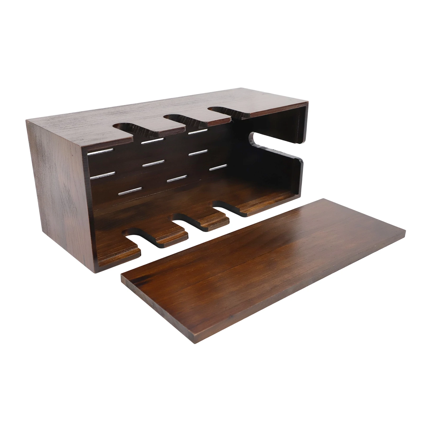 Cord Management Wooden Storage Box For Home Office Open Structure for access Set-top Box Storage For Set-top Boxes