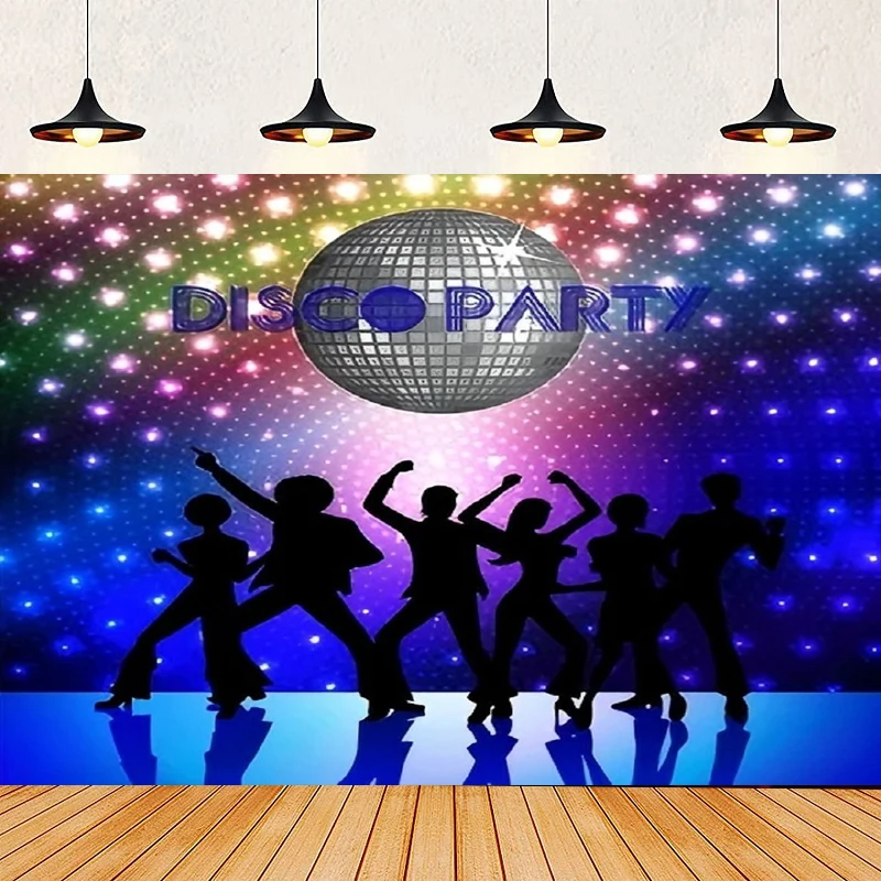 70s 80s 90s Disco Fever Dancers Backdrop For Disco Theme Let's Glow Crazy Shining Birthday Photography Photo Booth Background