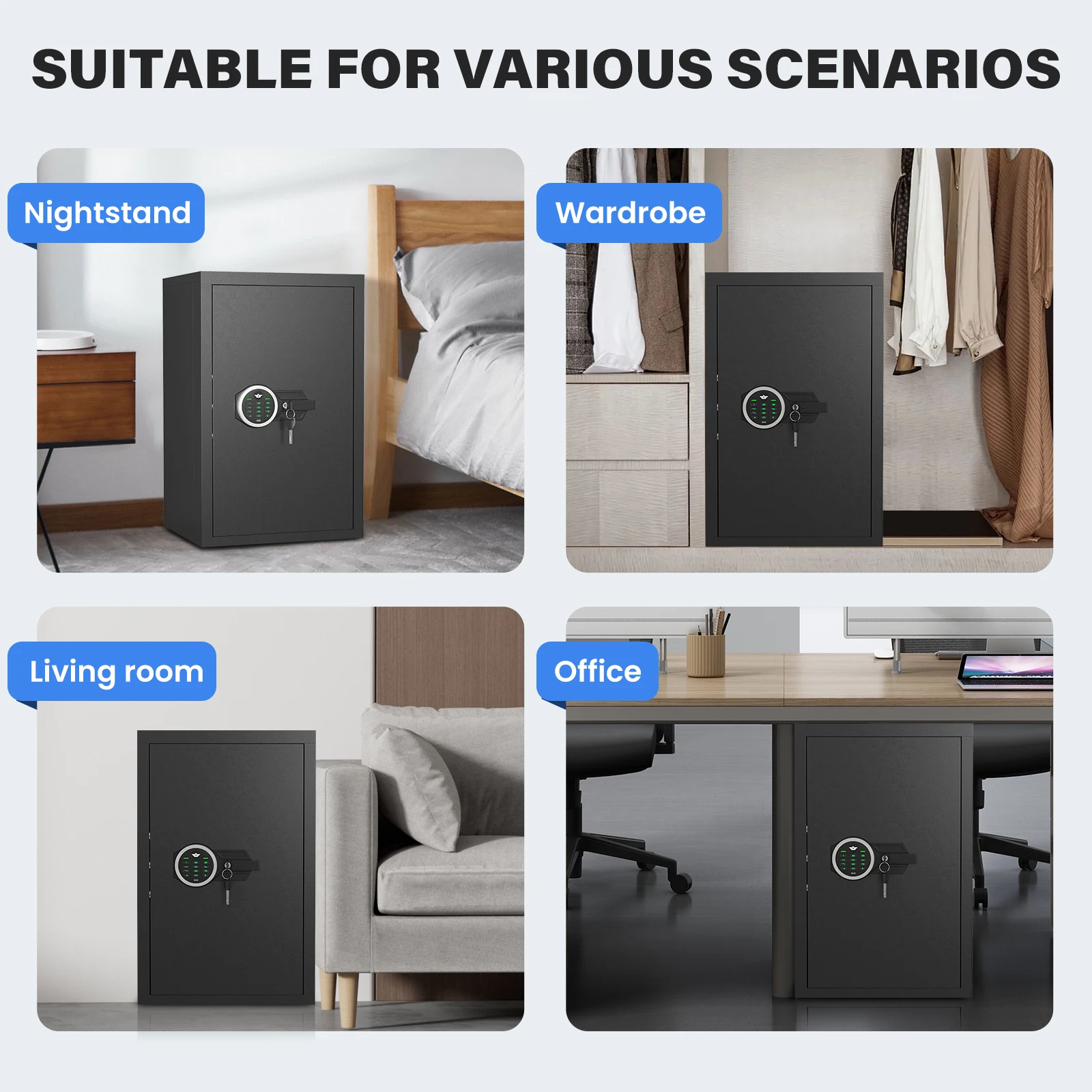 6.0 Cuft Unassembled Home Safe,Money Safe with Backlit Keypad and Dual Alarm,Digital Cash Safe with Pistol Rack