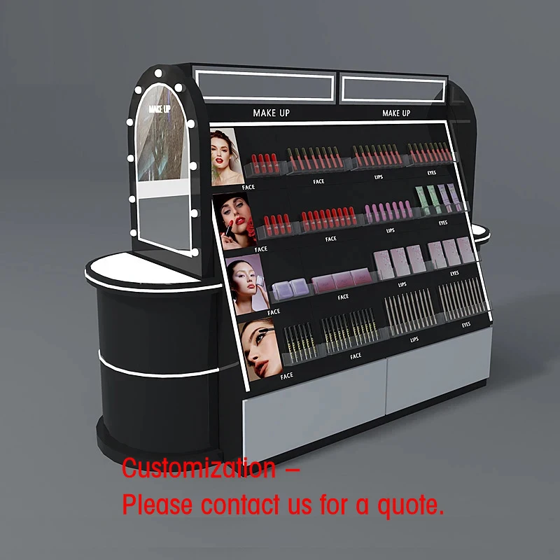 custom.Cosmetics High-end Beauty Shelf Custom Display Rack Commercial Fair Island Simple Style Makeup Display Cabinet Desi