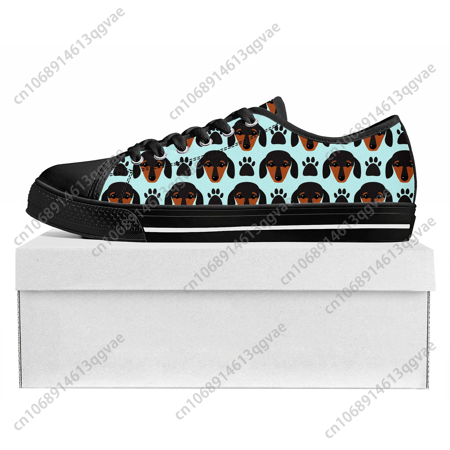 Cute Dachshund Pet Dog Low Top High Quality Sneakers Mens Womens Teenager Canvas Sneaker  Prode Casual Couple Shoes Custom Shoe