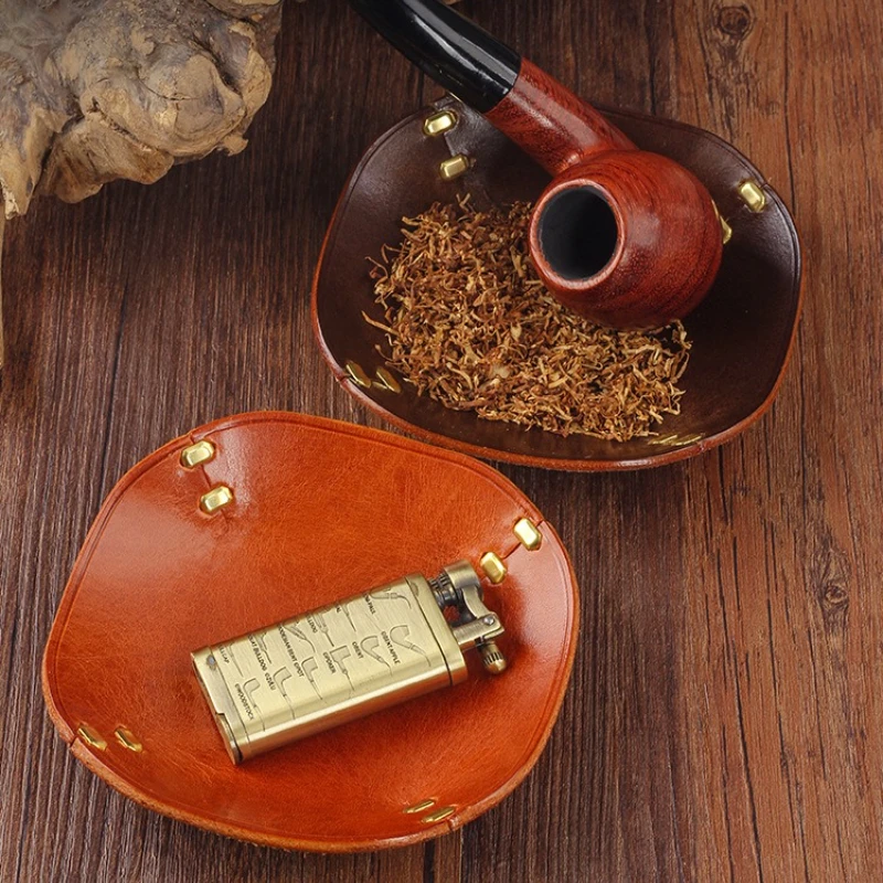 

CRUSHER Oxhide Tobacco Rolling Tray 110MM*110MM Creative Portable Decorative Cigarette Storage Trays Smoking Pipes Accessories