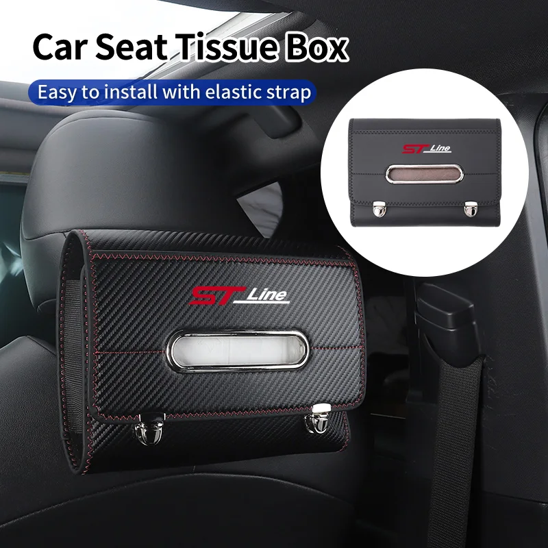 PU Leather Car Seat Back Tissue Holder Centre Console Tissue Box For Ford Escape Kuga Mondeo Fiesta Focus Fusion Ranger Explorer