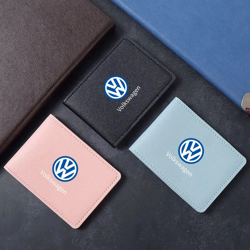 Car Driver License Holder ID Certificate Folder Wallet For Volkswagen VW Golf MK4 5 6 7 A4 5 6 Voyage ID6 ID7 Tiguan Accessories