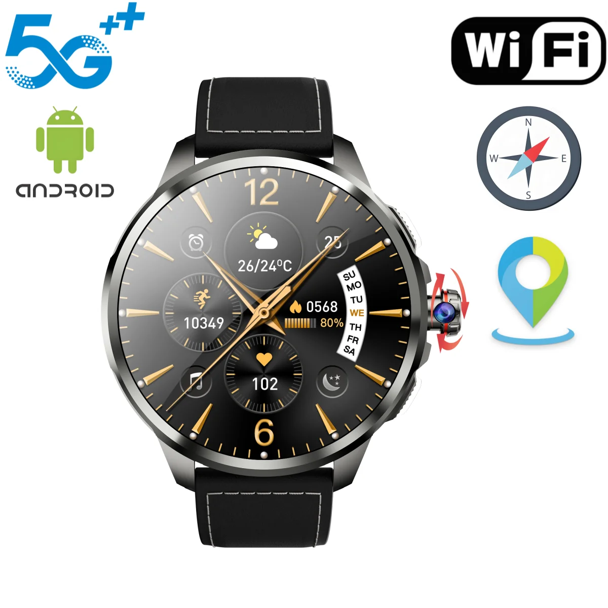 GoldenSpike H99 5G Full Netcom Smartwatch 1.95 inch Amoled Screen Google Play Store GPS WIFI 1900Mah Game Video Call Smart Watch