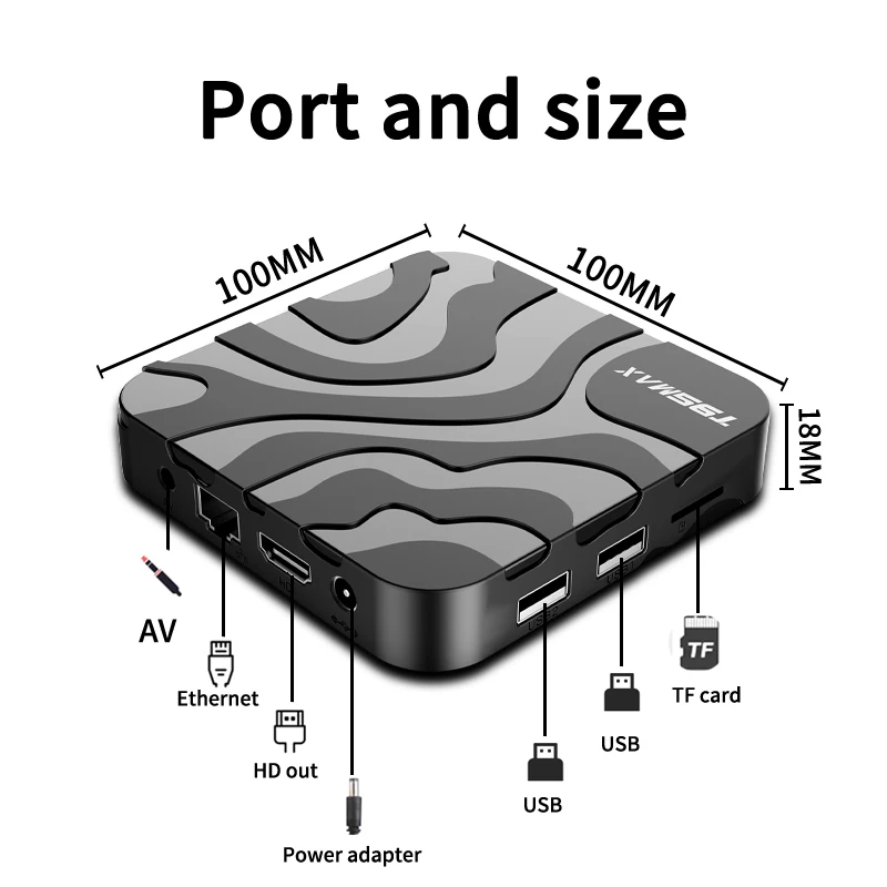 T95 MAX Android 12.0 TV Box H618 Quadcore CPU 8K Decoding 2.4G+5G WIFI & BT5.0