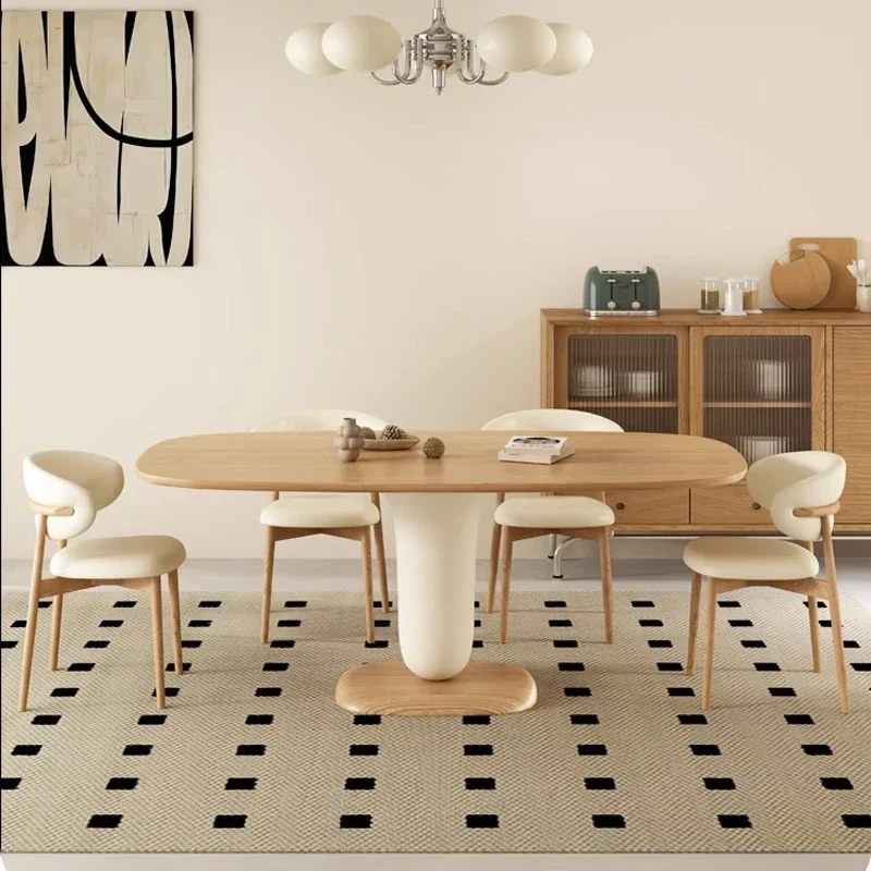 Tavoli da pranzo dal design confortevole Ristorante Tavoli da pranzo ovali semplici in legno per la casa Abiti Mesa Comedor Mobili giapponesi