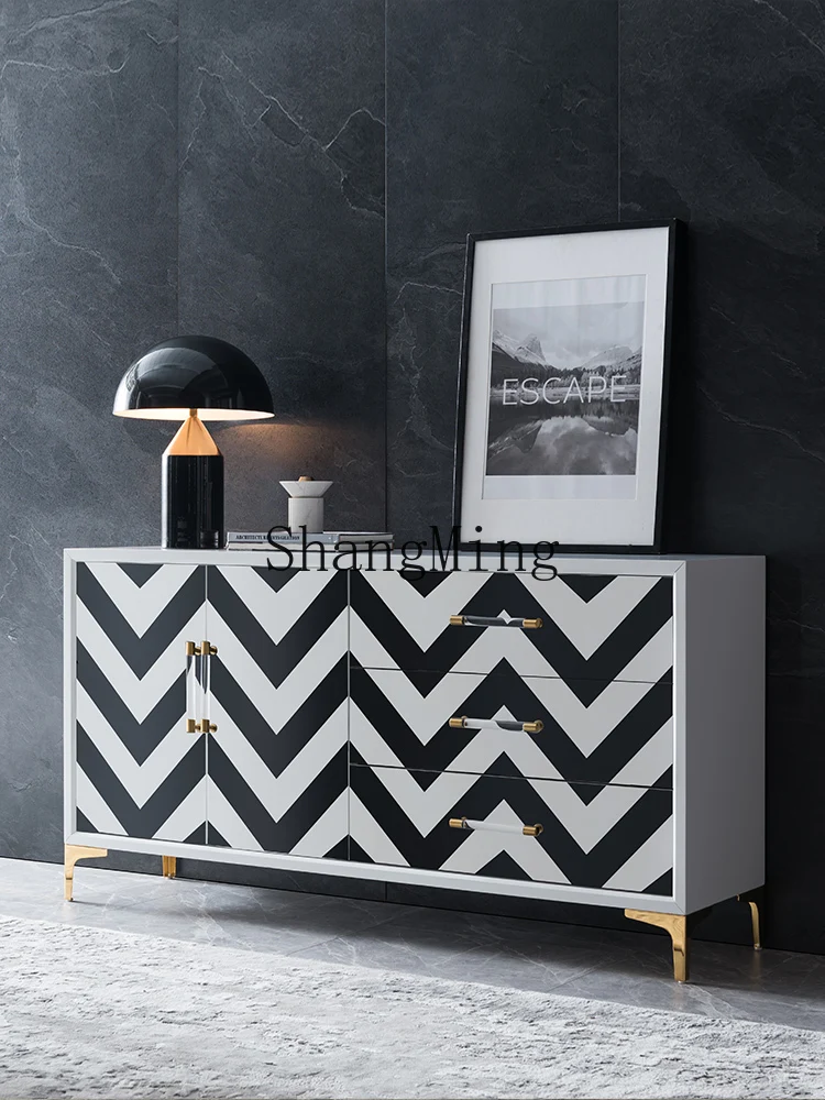 

CL Light Luxury Sideboard Cabinet Postmodern Minimalist Living Room Entrance Hallway Dining Room Storage Capacity Tea Cabinet