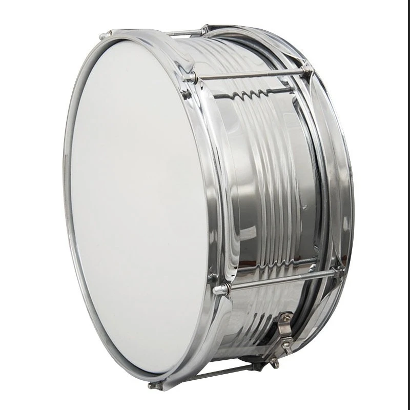 

Snare Drum 13 Stainless Steel Pioneers Band Snare Drum Strap Back