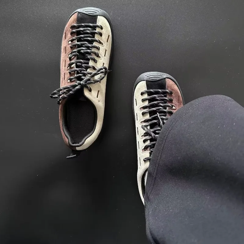 New Arrival Retro Anti Slip Men's Sports Shoes Versatile Low Cut Men's Walking Shoe Leather Comfortable Men's Running Shoes